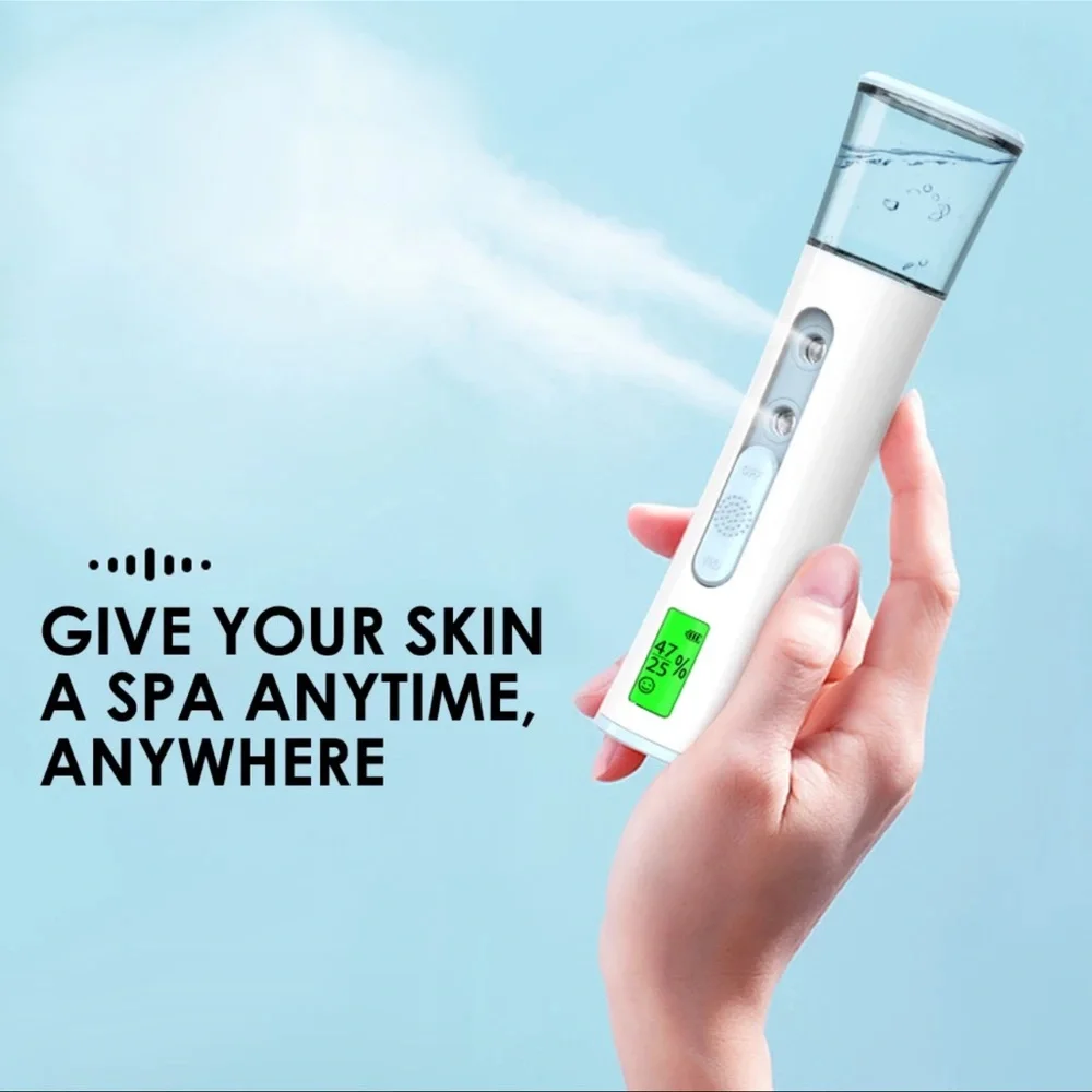 Portable Facial Mist Sprayer Beauty Instrument-Hydrating Humidifier LED Display